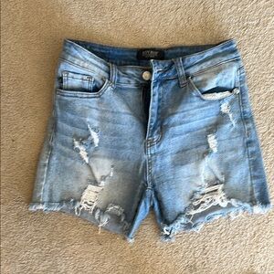 Distressed Denim Shorts